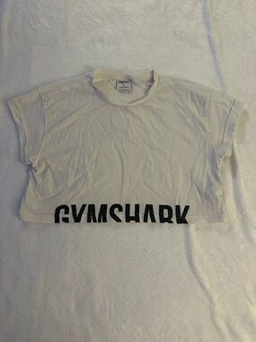Gymshark White Cropped Logo Tee - Women's